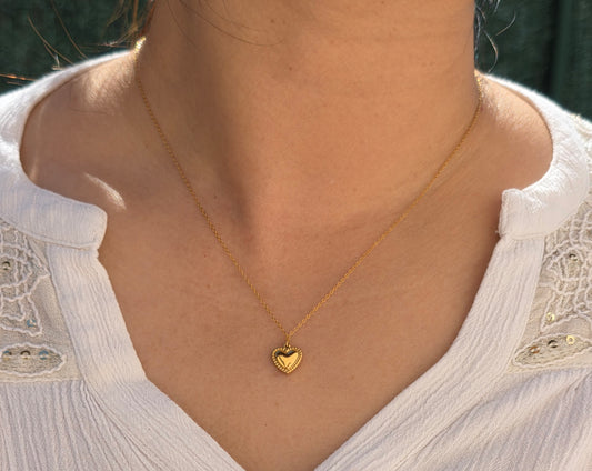 Collier Coeur en acier inoxydable