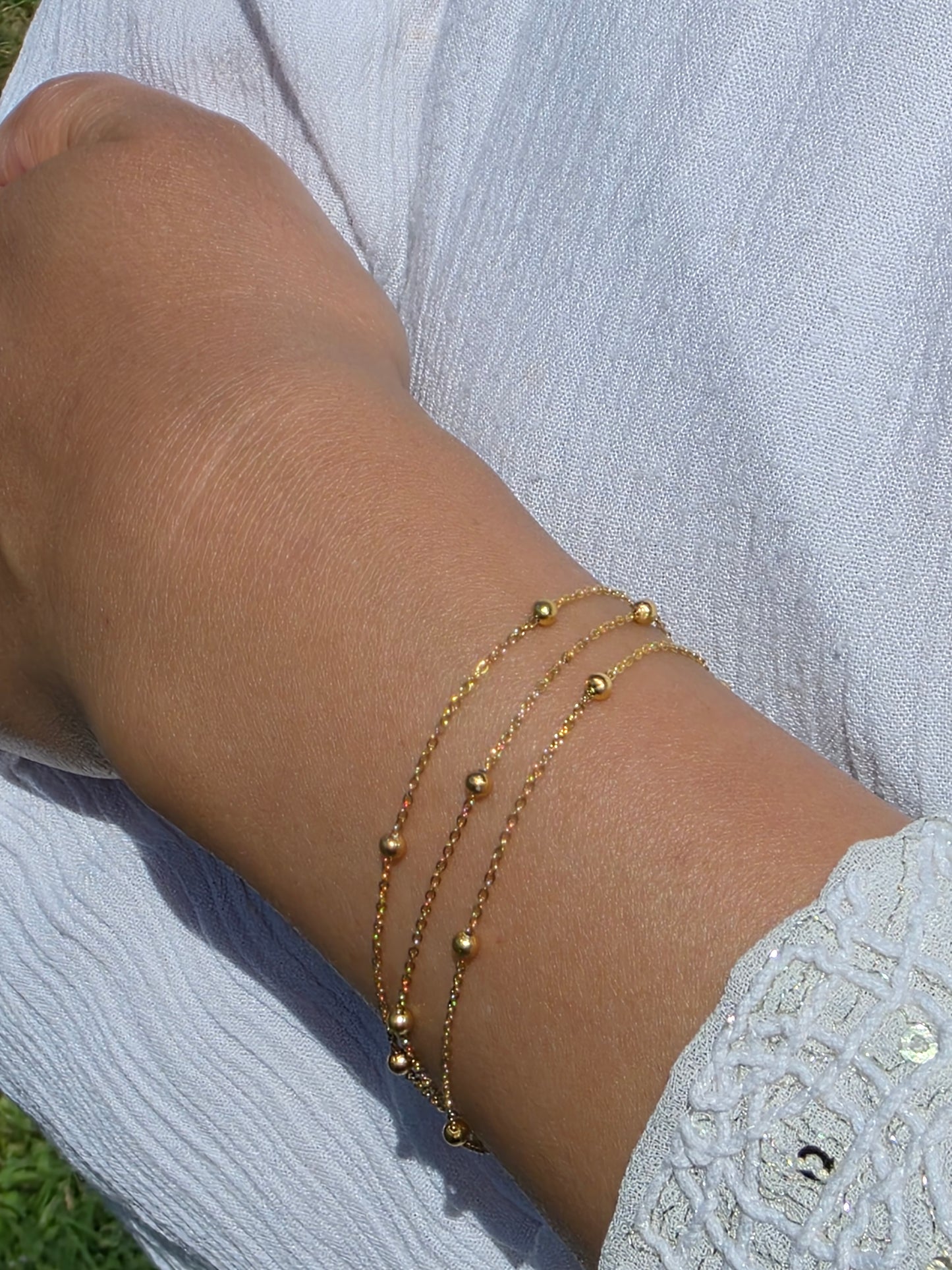 Bracelet Triple chaîne doré