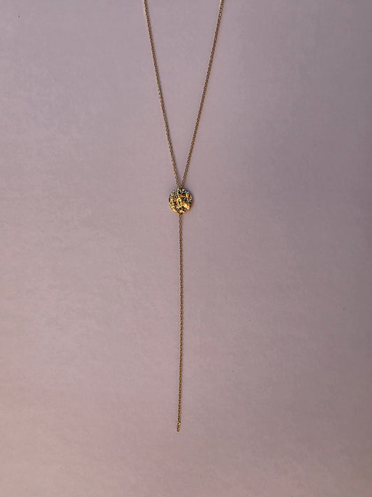 Collier pendentif rond martelé